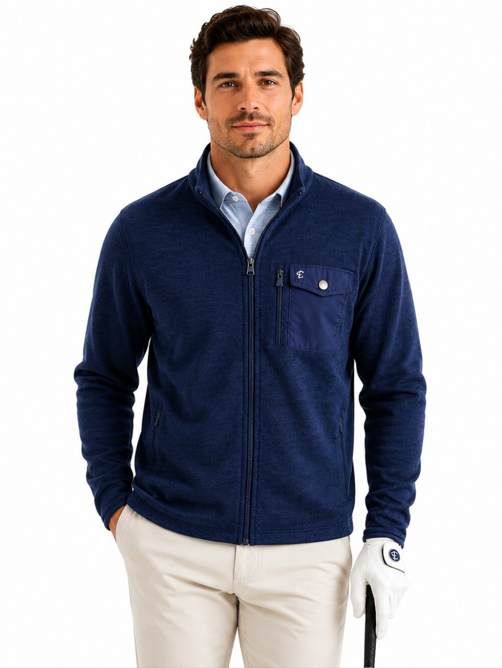Criquet Navy Blue Full Zip Sweater Jacket XL